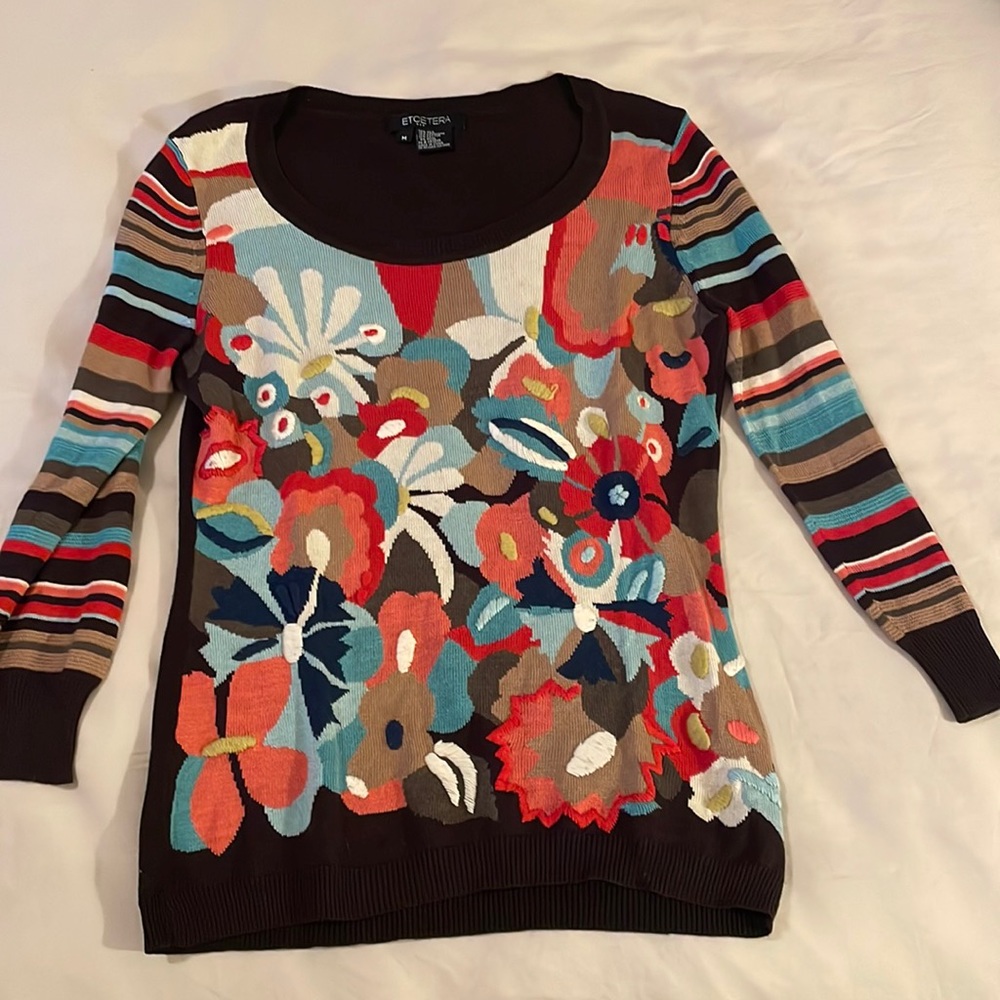 Etcetra silk, cashmere, cotton, and wool sweater